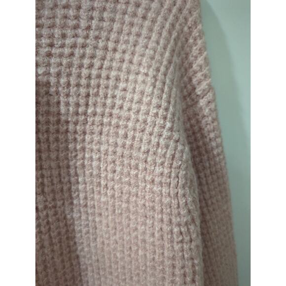 ZARA Pink Chunky Waffle Knit Crewneck Sweater NWT - Picture 3 of 5
